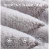 imageBellivera Womens Faux Fur Coat Shearling Fluffy Fuzzy Shaggy Hood SherpaLined Fleece JacketGrey