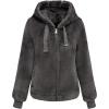 imageBellivera Womens Faux Fur Coat Shearling Fluffy Fuzzy Shaggy Hood SherpaLined Fleece JacketGrey Coat