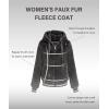 imageBellivera Womens Faux Fur Coat Shearling Fluffy Fuzzy Shaggy Hood SherpaLined Fleece JacketGrey Tops