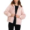 imageBellivera Womens Faux Fur Coat Shearling Fluffy Fuzzy Shaggy Hood SherpaLined Fleece JacketPink Coat