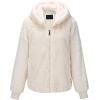 imageBellivera Womens Faux Fur Coat Shearling Fluffy Fuzzy Shaggy Hood SherpaLined Fleece JacketWhite Coat
