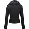 imageBellivera Womens Faux Suede Short Jacket Moto Jacket with Detachable Faux Fur Collar Black XSmall