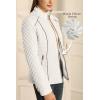 imageBellivera Womens Stand Collar Lightweight Quilted Puffer Jacket Padded Zip Coat for Spring and WinterWhite