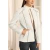 imageBellivera Womens Stand Collar Lightweight Quilted Puffer Jacket Padded Zip Coat for Spring and WinterWhite