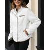 imageBellivera Womens Stand Collar Lightweight Quilted Puffer Jacket Padded Zip Coat for Spring and WinterWhite Diamond