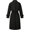 imageBellivera Womens Trench Coat Long Loose Jacket Spring Fall Overcoat with Belt G2233 BLACK L
