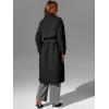 imageBellivera Womens Trench Coat Long Loose Jacket Spring Fall Overcoat with Belt G2233 BLACK L