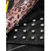 imageBellivera Womens faux leather Motorcycle Jacket Zip up stand with PocketsBlackleopard