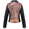 imageBellivera Womens faux leather Motorcycle Jacket Zip up stand with PocketsBlackleopard