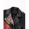 imageBellivera Womens faux leather Motorcycle Jacket Zip up stand with PocketsBlackleopard