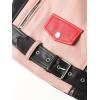 imageBellivera Womens faux leather Motorcycle Jacket Zip up stand with PocketsBlackpink