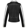 imageBellivera Womens faux leather Motorcycle Jacket Zip up stand with PocketsMulticolor
