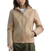 imageBellivera Faux Leather Jacket Women Motorcycle Zipper Bomber PU Bike Coat with PocketsKhaki Casual Jacket