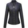 imageBellivera Faux Leather Jackets for Women Motorcycle Stretchy Coat 55 Black S