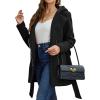 imageBellivera Women Wool Jacket Blend Winter Mid Long Trench Coat Warm Pea OvercoatBlack Coat