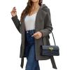 imageBellivera Women Wool Jacket Blend Winter Mid Long Trench Coat Warm Pea OvercoatGray Coat