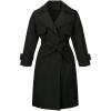 imageBellivera Womens Trench Coat Long Loose Jacket Spring Fall Overcoat with Belt G2233 BLACK L