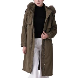 imageBellivera Womens Plus Size Parka Jacket Long Winter Warm Hooded Zipper CoatArmygreen