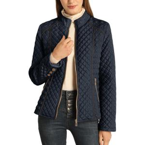 imageBellivera Womens Stand Collar Lightweight Quilted Puffer Jacket Padded Zip Coat for Spring and WinterBlue
