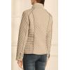imageBellivera Womens Stand Collar Lightweight Quilted Puffer Jacket Padded Zip Coat for Spring and WinterBeige