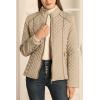imageBellivera Womens Stand Collar Lightweight Quilted Puffer Jacket Padded Zip Coat for Spring and WinterBeige