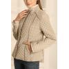 imageBellivera Womens Stand Collar Lightweight Quilted Puffer Jacket Padded Zip Coat for Spring and WinterBeige