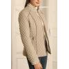 imageBellivera Womens Stand Collar Lightweight Quilted Puffer Jacket Padded Zip Coat for Spring and WinterBeige