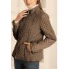 imageBellivera Womens Stand Collar Lightweight Quilted Puffer Jacket Padded Zip Coat for Spring and WinterBrown