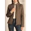 imageBellivera Womens Stand Collar Lightweight Quilted Puffer Jacket Padded Zip Coat for Spring and WinterBrown