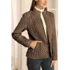 imageBellivera Womens Stand Collar Lightweight Quilted Puffer Jacket Padded Zip Coat for Spring and WinterBrown