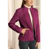 imageBellivera Womens Stand Collar Lightweight Quilted Puffer Jacket Padded Zip Coat for Spring and WinterRed
