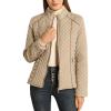 imageBellivera Womens Stand Collar Lightweight Quilted Puffer Jacket Padded Zip Coat for Spring and WinterBeige