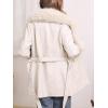 imageBellivera Women Faux Leather Jacket Winter Long Sleeve Zip Belt Coat with Fur CollarWhite Jacket