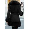 imageBellivera Womens Wool Pea Coat Faux Fur Jacket Winter Warm Parka Overcoat with BeltBlack