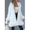 imageBellivera Womens Wool Pea Coat Faux Fur Jacket Winter Warm Parka Overcoat with BeltChampagne White