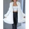 imageBellivera Womens Wool Pea Coat Faux Fur Jacket Winter Warm Parka Overcoat with BeltChampagne White