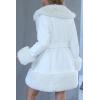 imageBellivera Womens Wool Pea Coat Faux Fur Jacket Winter Warm Parka Overcoat with BeltWhite