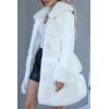 imageBellivera Womens Wool Pea Coat Faux Fur Jacket Winter Warm Parka Overcoat with BeltWhite