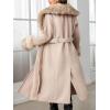 imageBellivera Womens Fall Winter Coat Elegant Notched Lapel Single Breasted Trench Coat with Detachable Faux Fur CollarBeige
