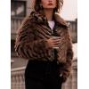 imageBellivera Womens Faux Fur Leather Jacket Fleece Cropped Warm Fluffy Coat Soft Zip OuterwearBrown