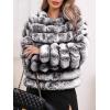 imageBellivera Womens Faux Fur Leather Jacket Fleece Cropped Warm Fluffy Coat Soft Zip OuterwearLight Gray Crop
