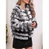 imageBellivera Womens Faux Fur Leather Jacket Fleece Cropped Warm Fluffy Coat Soft Zip OuterwearLight Gray Crop