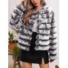 imageBellivera Womens Faux Fur Leather Jacket Fleece Cropped Warm Fluffy Coat Soft Zip OuterwearLight Gray Crop