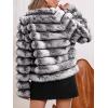 imageBellivera Womens Faux Fur Leather Jacket Fleece Cropped Warm Fluffy Coat Soft Zip OuterwearLight Gray Crop