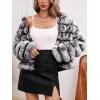 imageBellivera Womens Faux Fur Leather Jacket Fleece Cropped Warm Fluffy Coat Soft Zip OuterwearLight Gray Crop