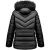 imageGeschallino Women Winter Coats Plus Size Puffer Jacket Thicken Quilted Hooded OuterwearBlack
