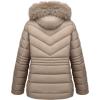 imageGeschallino Women Winter Coats Plus Size Puffer Jacket Thicken Quilted Hooded OuterwearCoffee