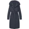 imageBellivera Womens Plus Size Parka Jacket Long Winter Warm Hooded Zipper CoatDblue Parka