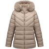 imageGeschallino Women Winter Coats Plus Size Puffer Jacket Thicken Quilted Hooded OuterwearCoffee