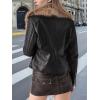 imageBellivera Womens Faux Leather Jacket Moto Biker SherpaLined Coat with Removable Fur CollarBlack Leather Short Jacket